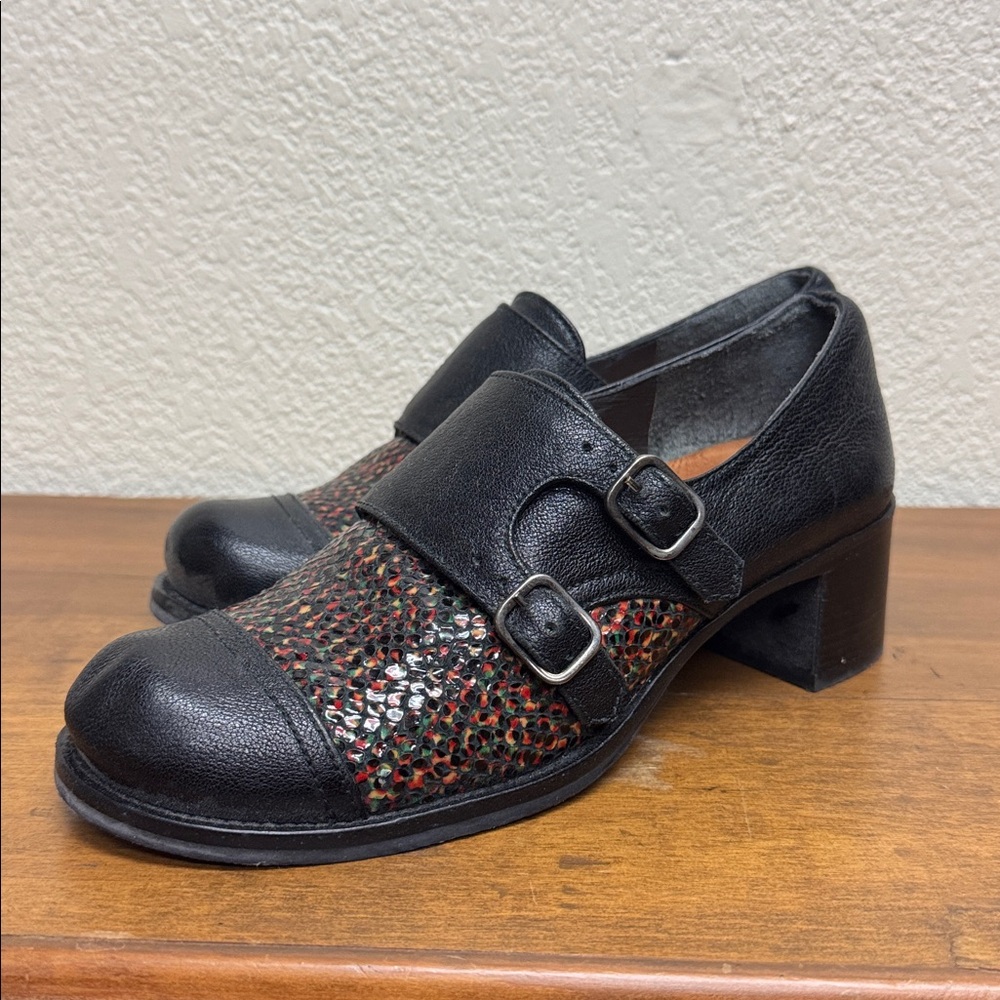 Like New Chie Mihara Double Monk Strap Low Heeled Shoes sz 38 fits 6.5-7 - Picture 2 of 6